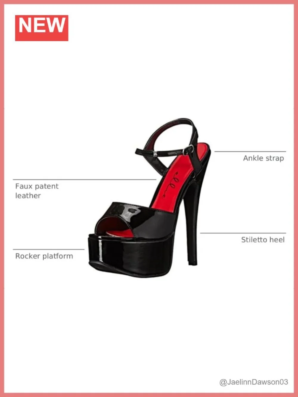 Women's Faux Patent Leather Platform Stiletto Heeled Sandals Ankle Strap